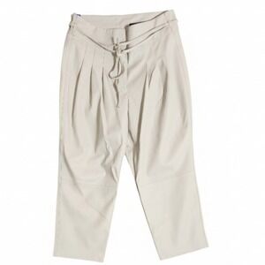 Blank NYC Franklin 16W Cream Faux Leather Pants Wide Leg Plus Size NWT $98 New